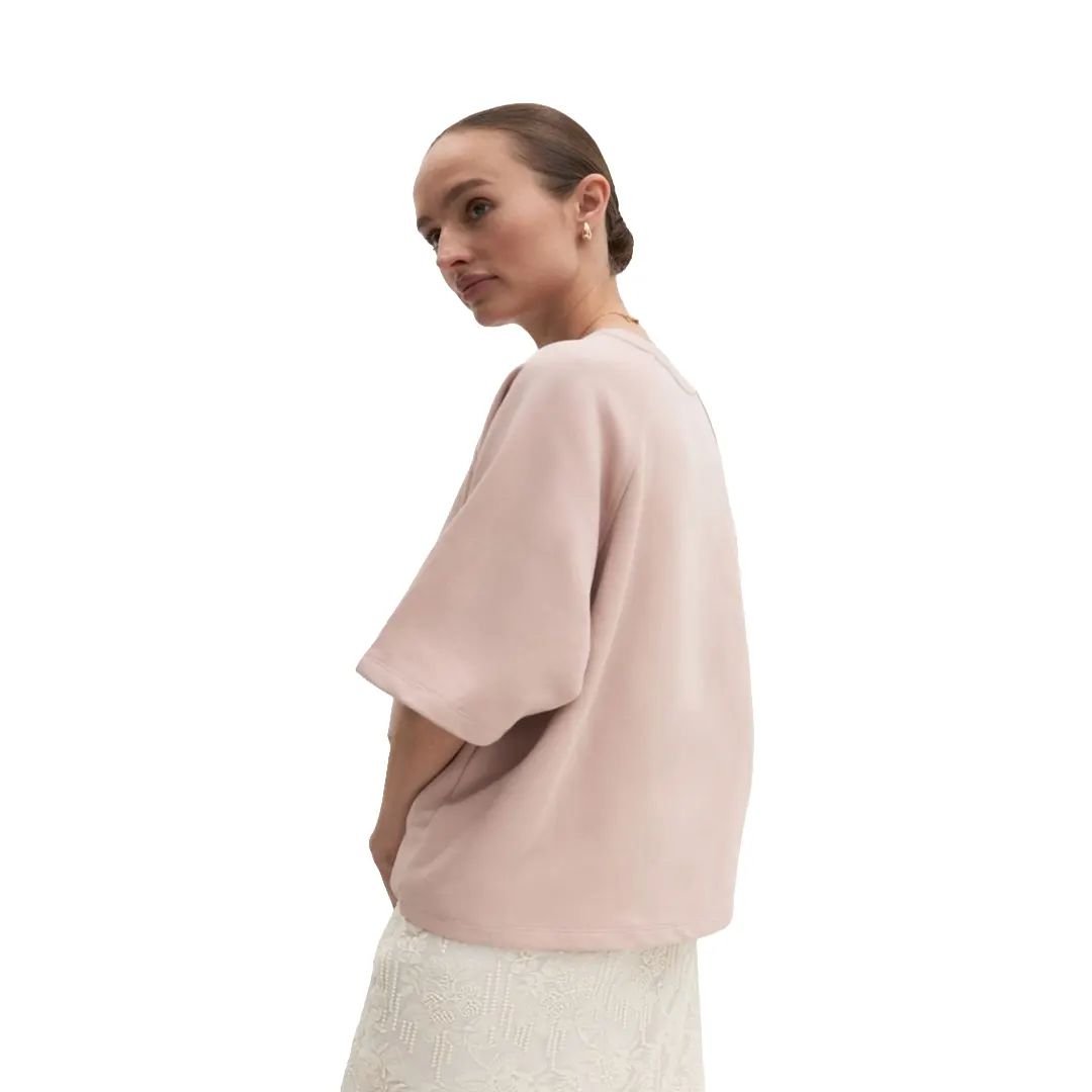 Felpa Over Mezze Maniche Donna - Rosa - S