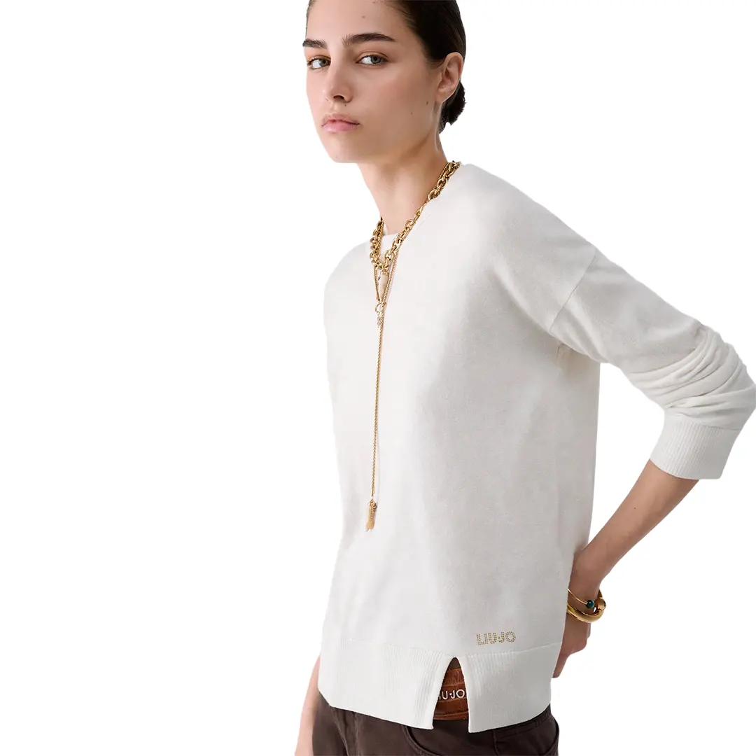 Maglia Girocollo Donna - Bianco Lana - XS
