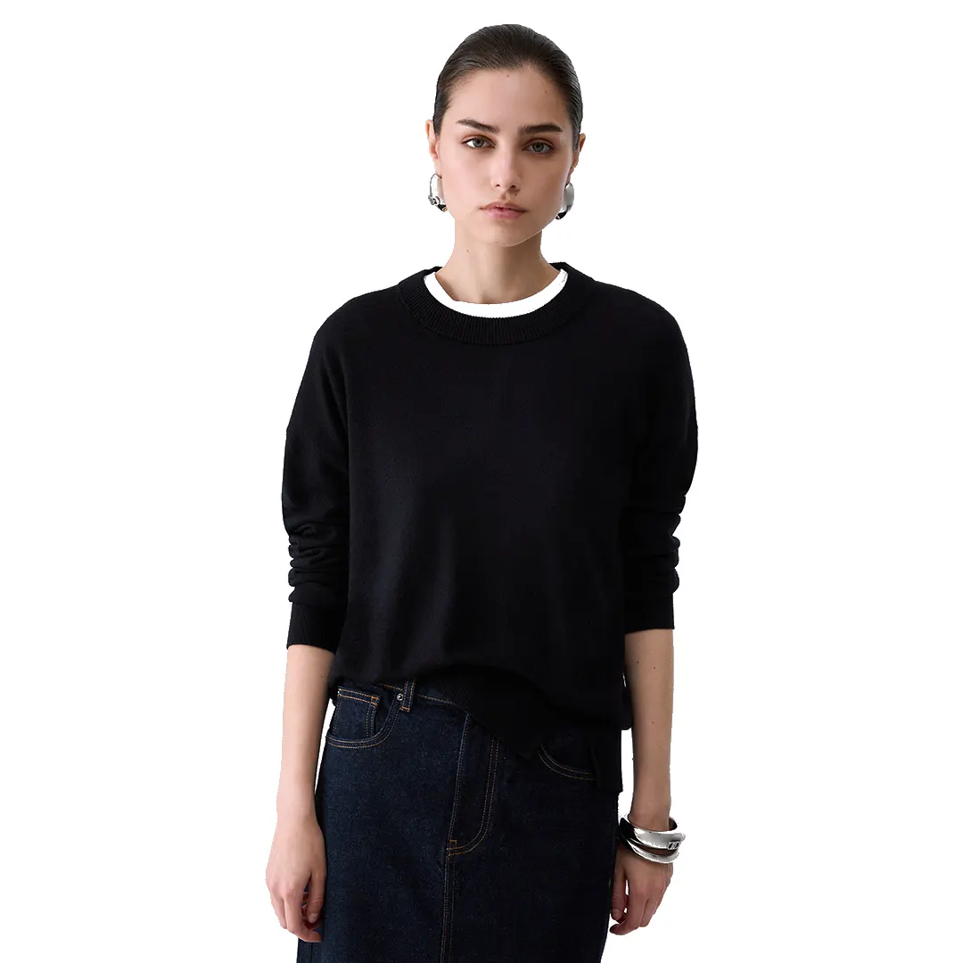 Maglia Girocollo Donna - Nero - XS