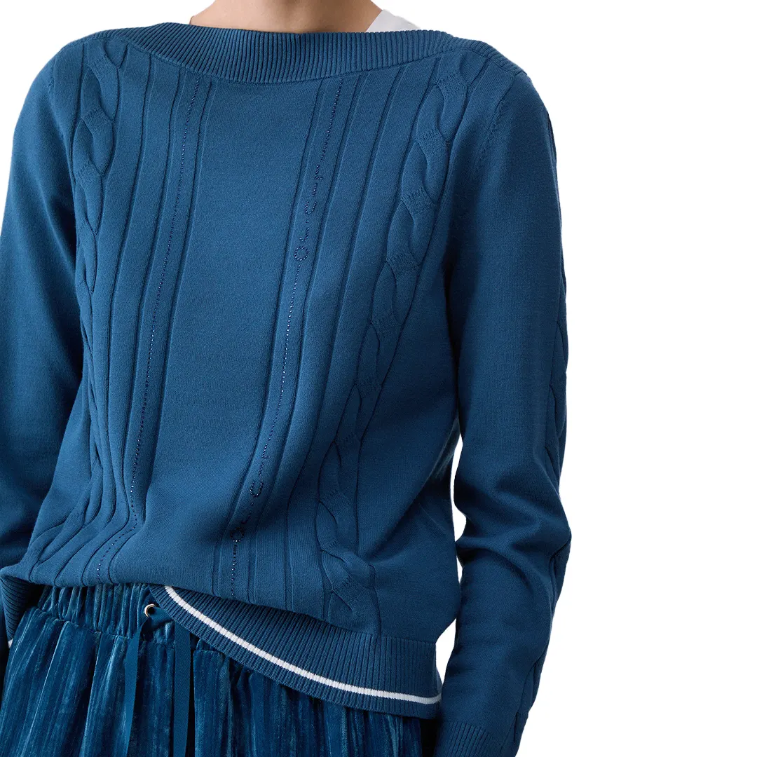 Maglia Scollo Barca Donna - Captain Blue D3075 - S