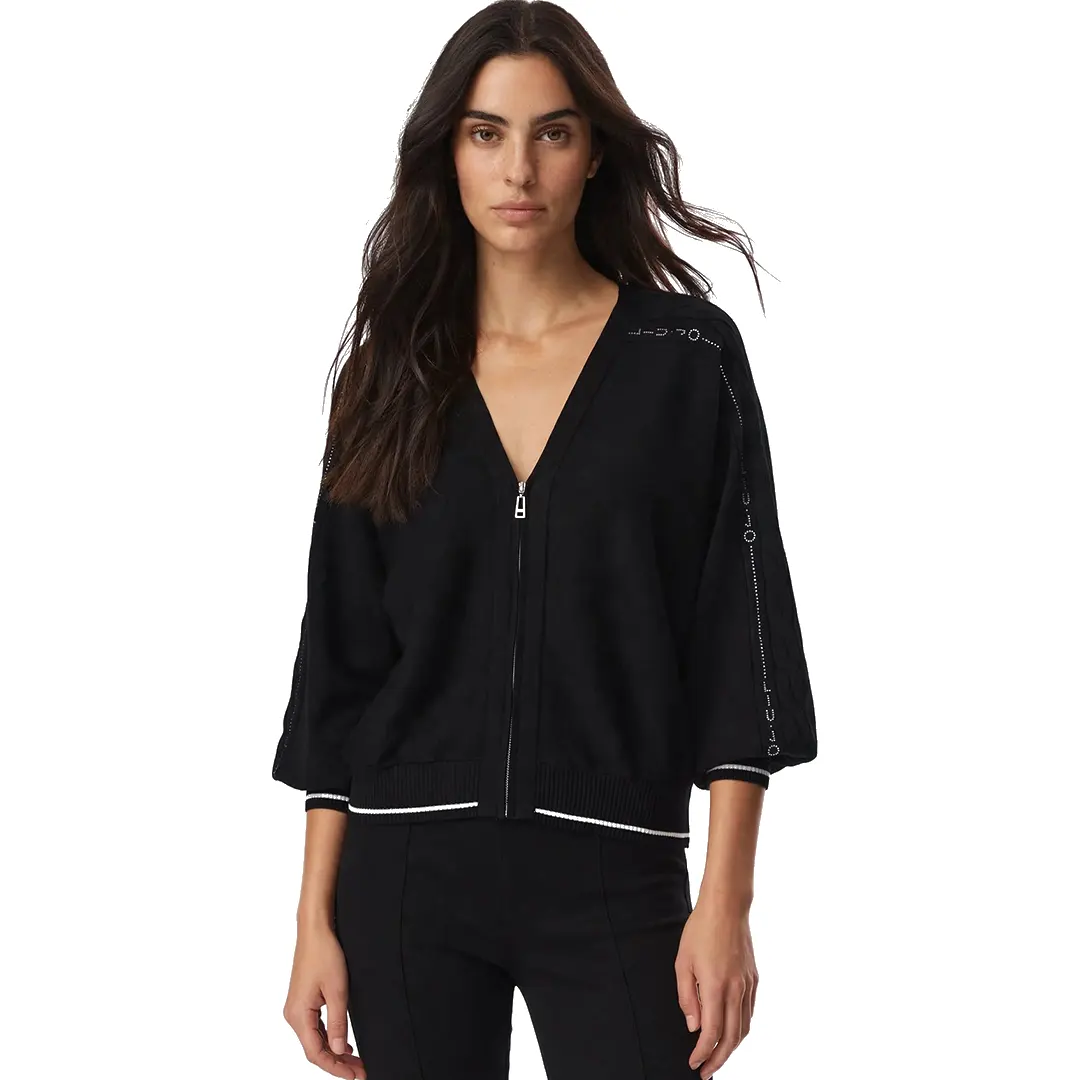 Maglia Scollo V Zip Donna