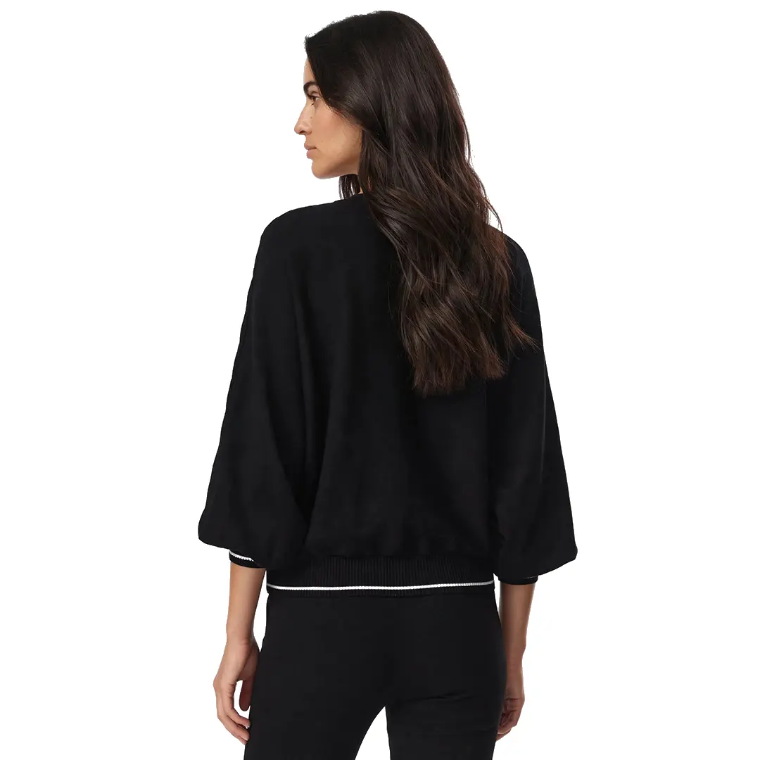 Maglia Scollo V Donna - Nero Bianco - S