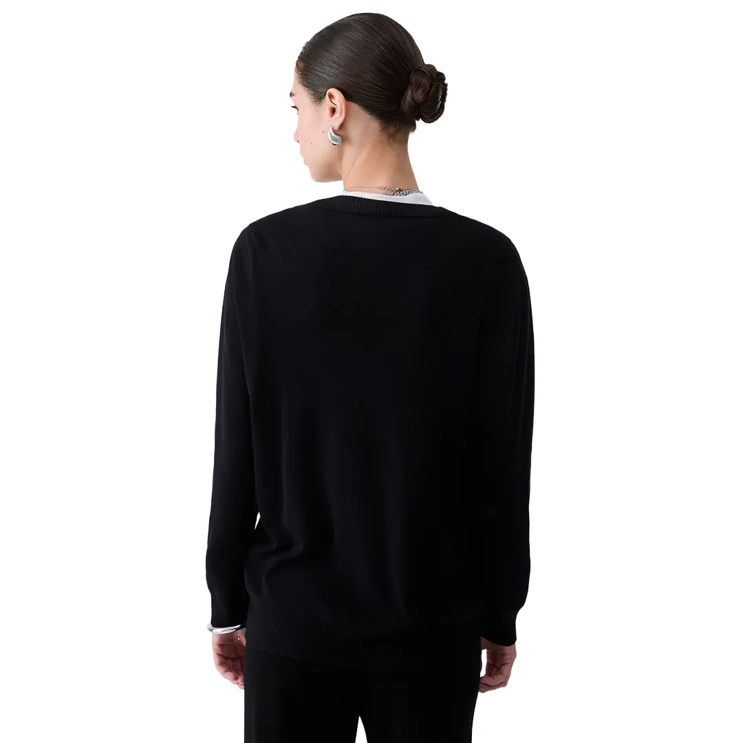 Cardigan Donna - Nero Bianco - XS