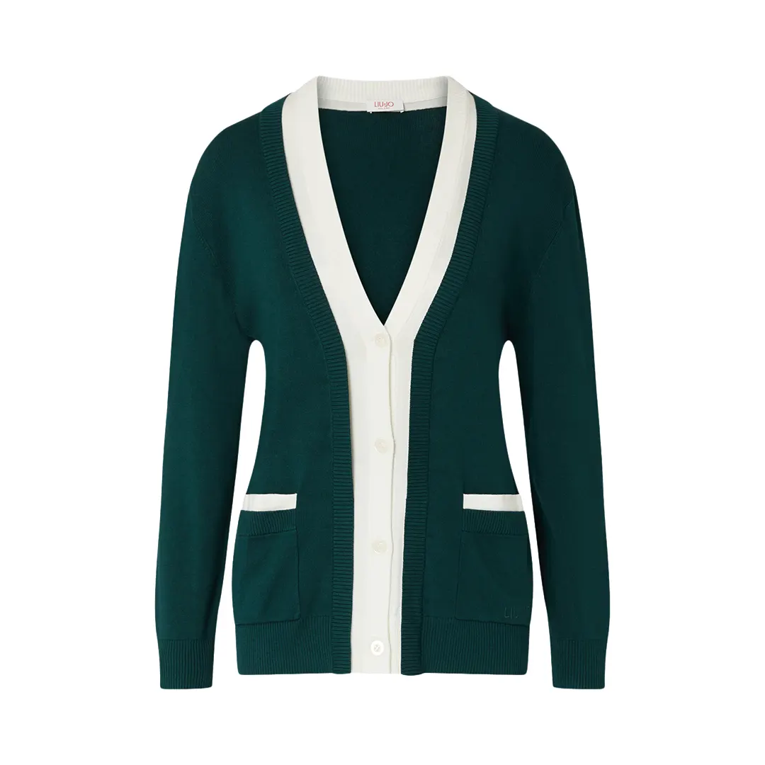 Cardigan Donna - D3022 Lux Green Bianco Lana - XS