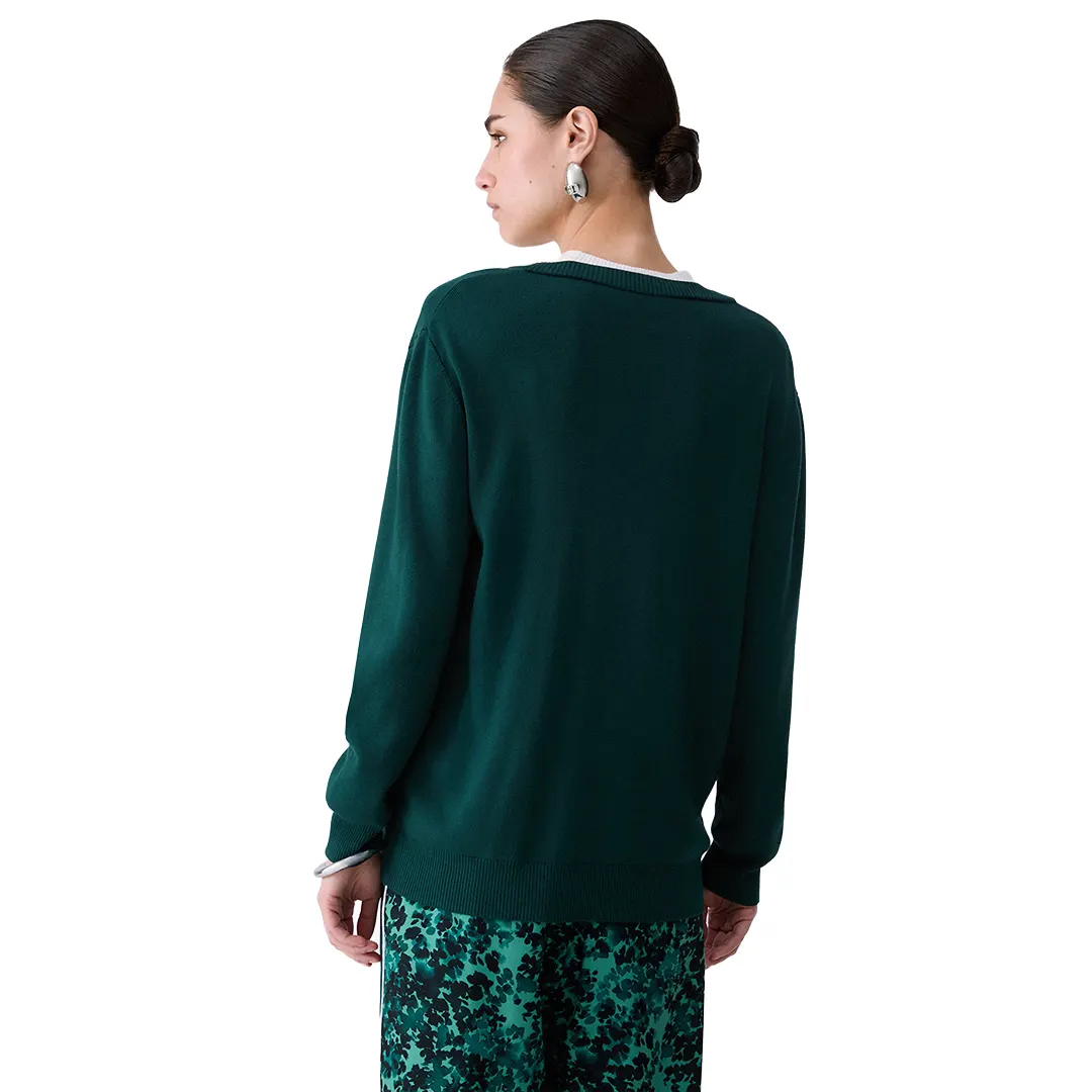 Cardigan Donna - D3022 Lux Green Bianco Lana - XS