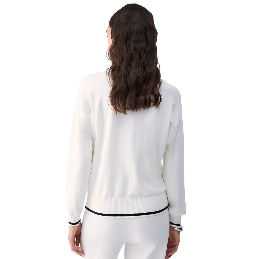 Collo Alto Cut Out Donna - Bianco Nero - XS