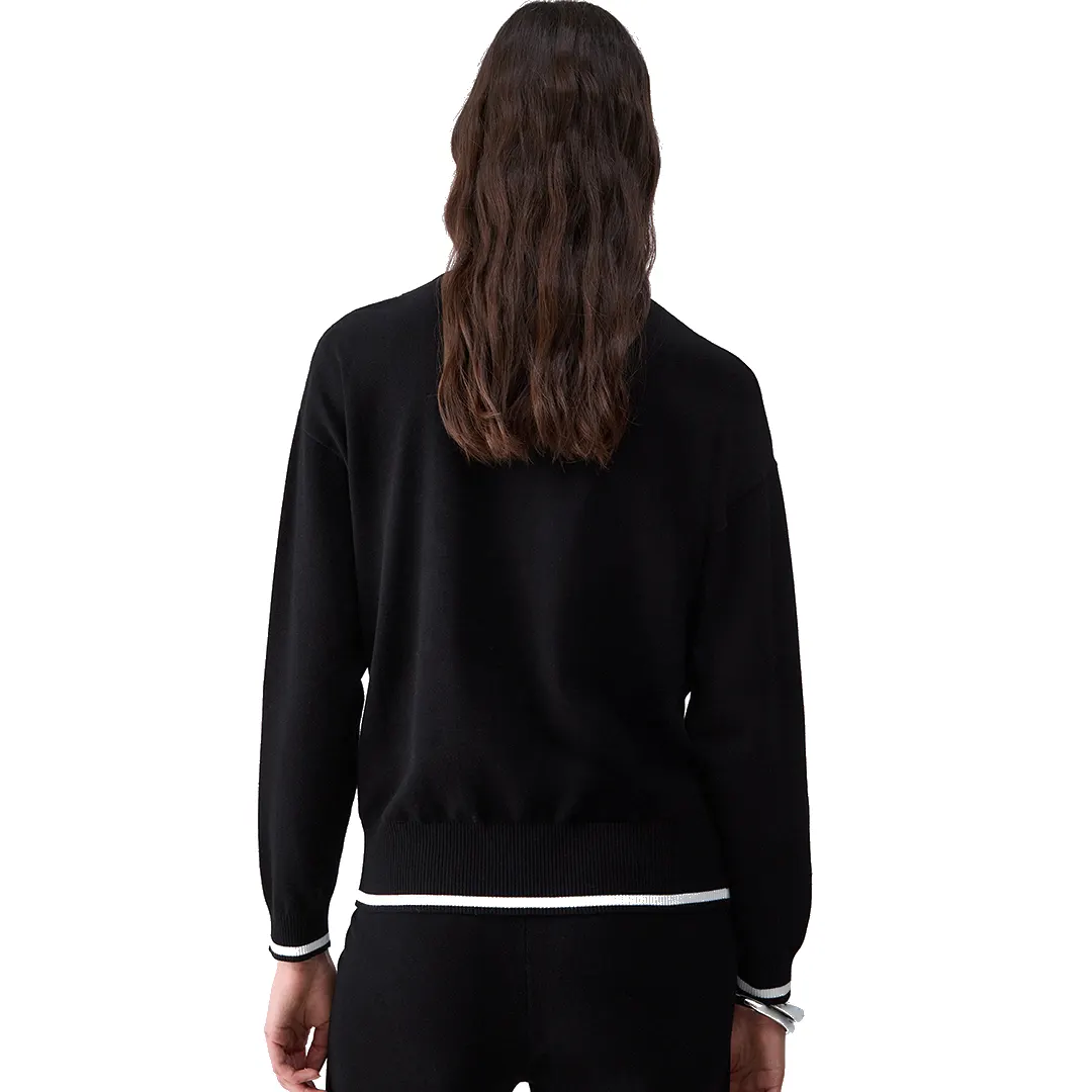 Collo Alto Cut Out Donna - Nero Bianco - XS