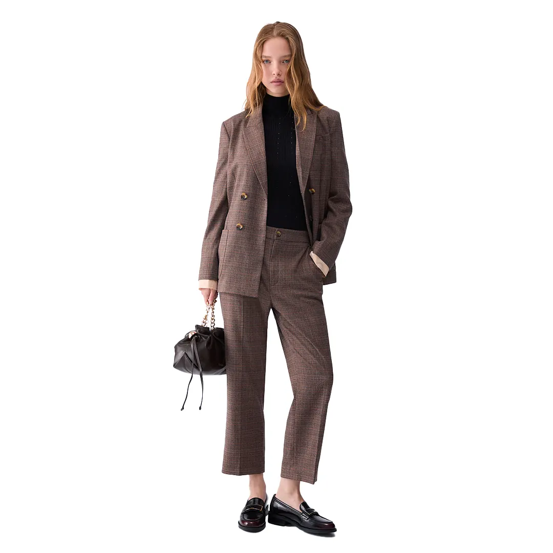 Pantalone Donna - Classic Tartan Marrone L9175 - 40