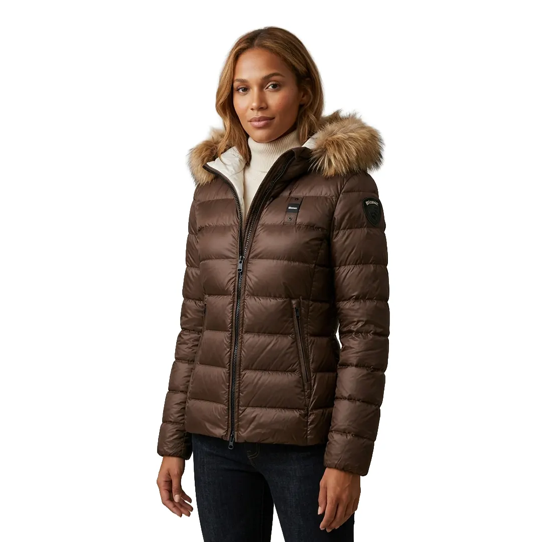 Piumino Cappuccio Pelliccia Arcadia - Marrone 30BEI - XS