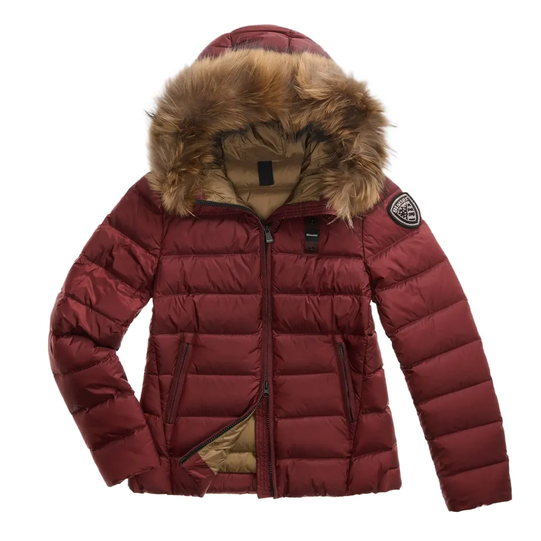Piumino Cappuccio Pelliccia Arcadia - Marrone Mogano 592LT - XS
