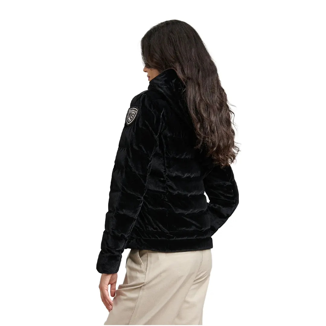 Piumino Velluto Cappuccio Velly Donna - Nero - XS