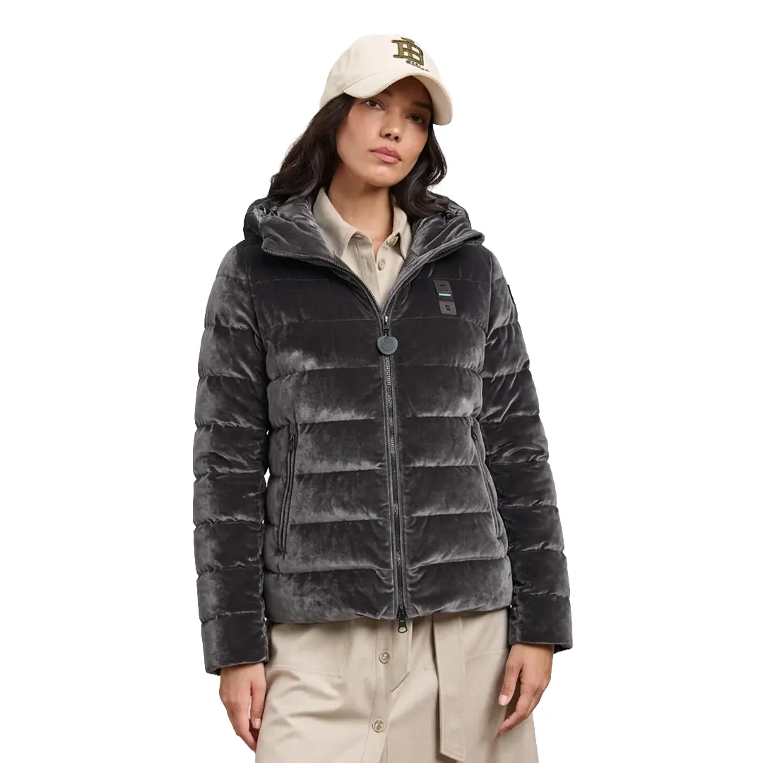 Piumino Velluto Cappuccio Velly Donna - Marrone - S