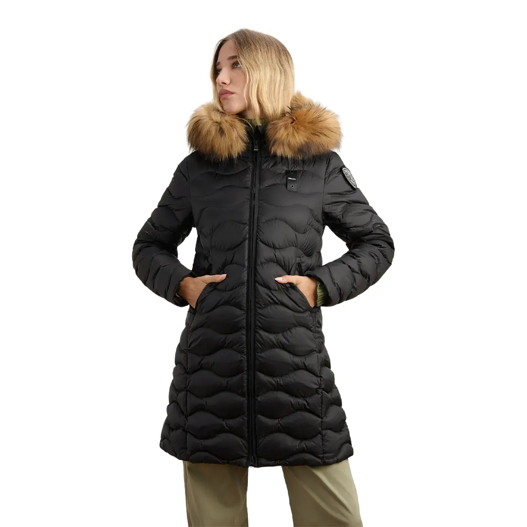 Piumino Lungo Cappuccio Pelliccia Lynel Donna