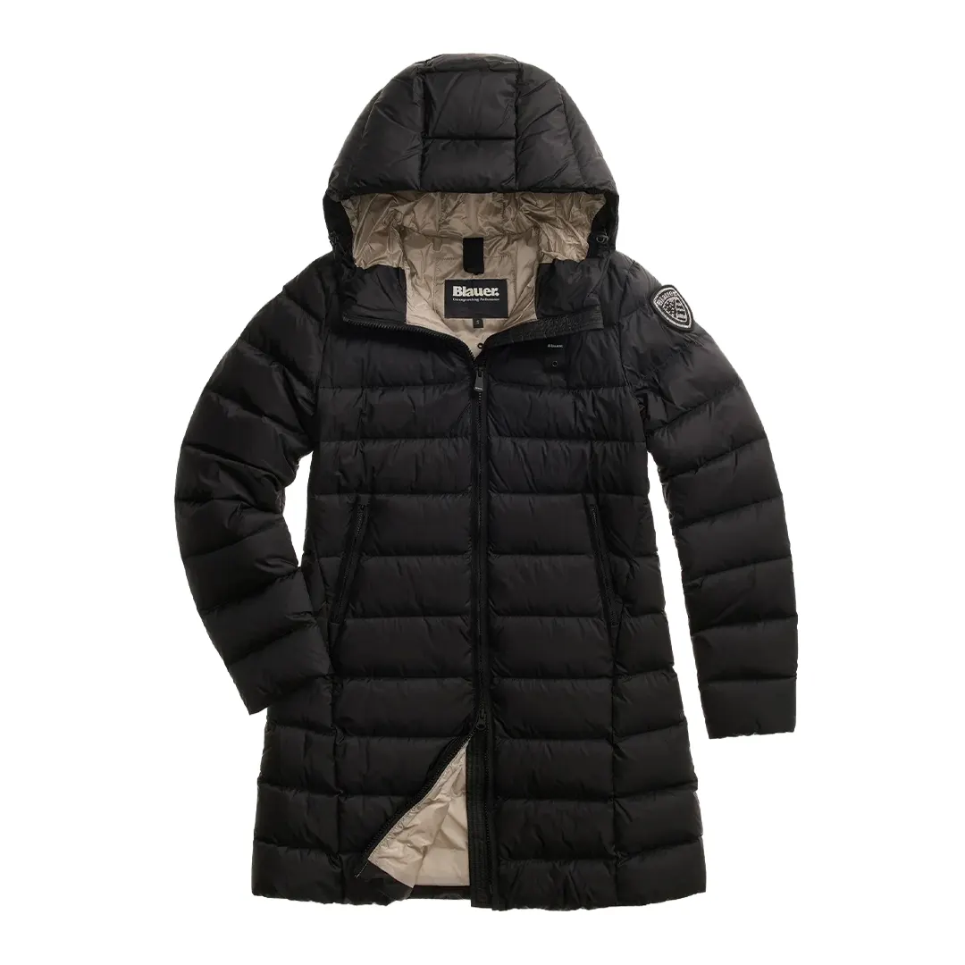 Piumino Cappuccio Lungo Agnes Donna - Nero 999EI - XS
