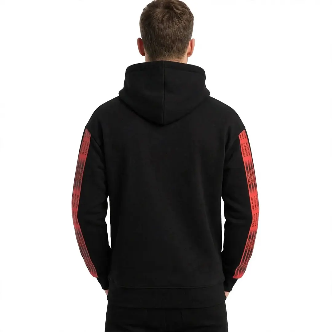 Felpa Cappuccio - Nero Rosso - S