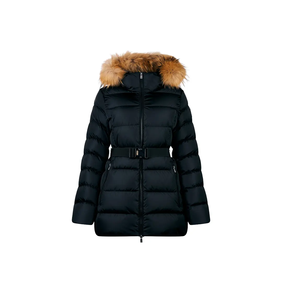 Giubbino Cappuccio Pelliccia Donna - Nero - 40