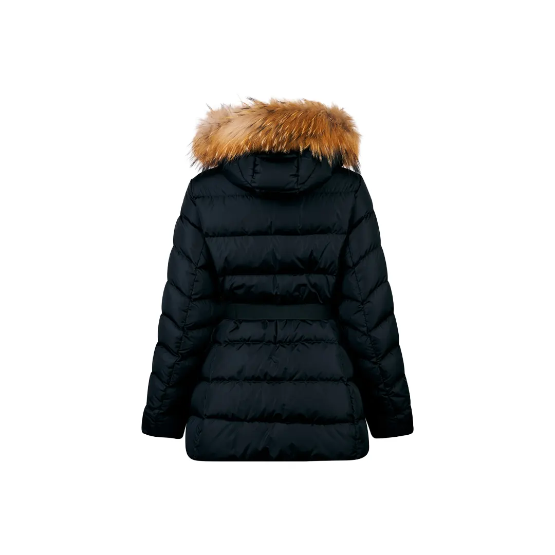 Giubbino Cappuccio Pelliccia Donna - Nero - 40