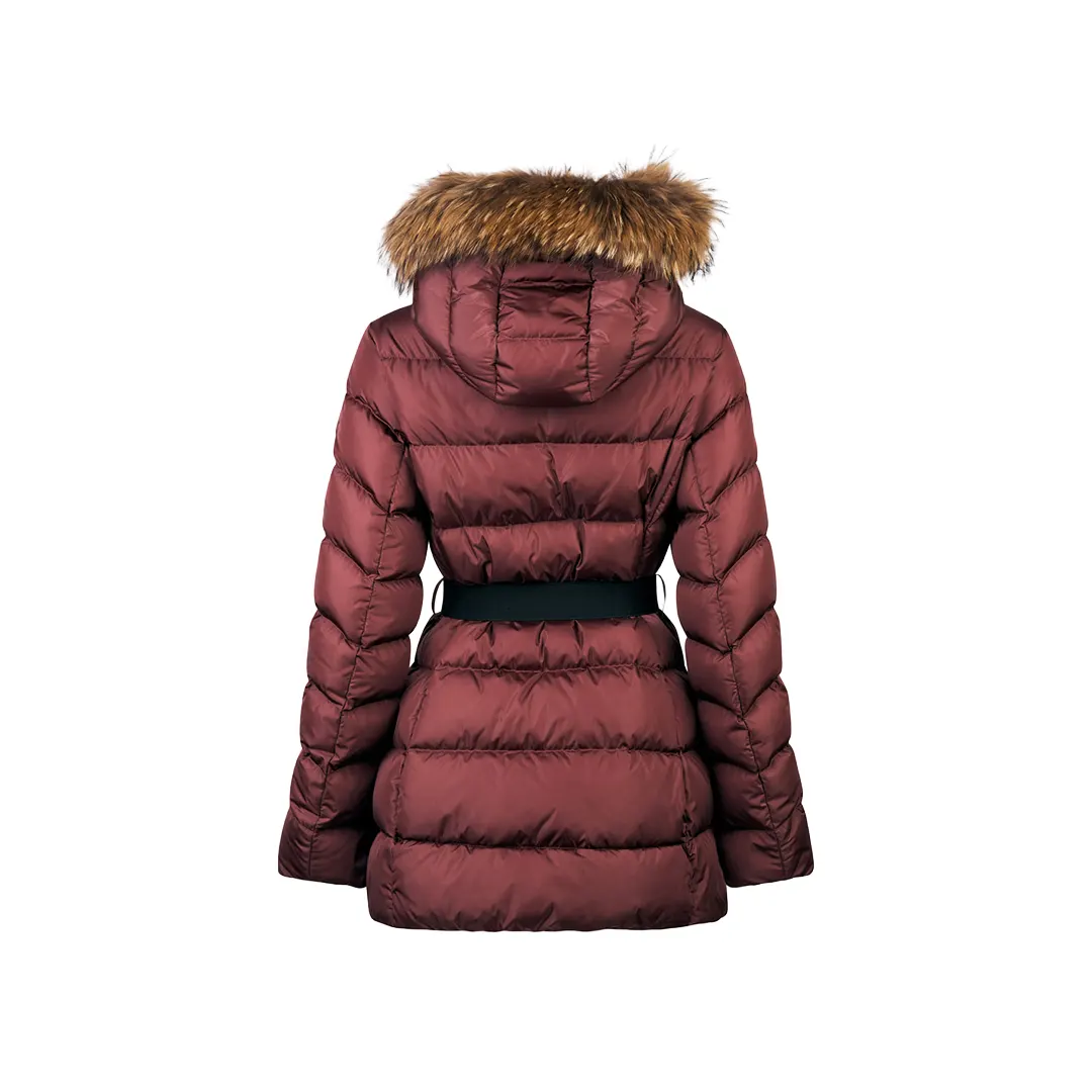 Giubbino Cappuccio Pelliccia Donna - Bordeaux - 46