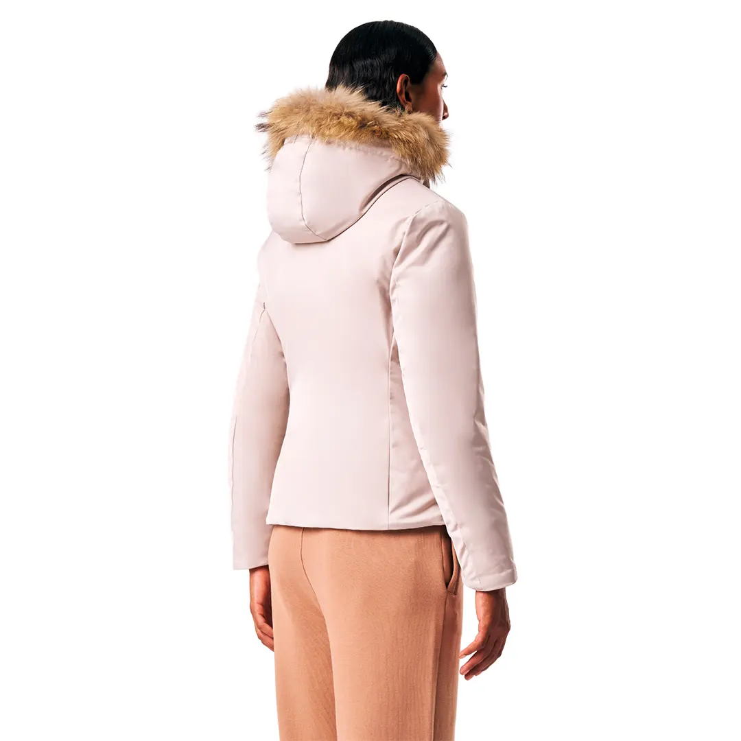 Giubbino Cappuccio Pelliccia Donna - Beige - 40