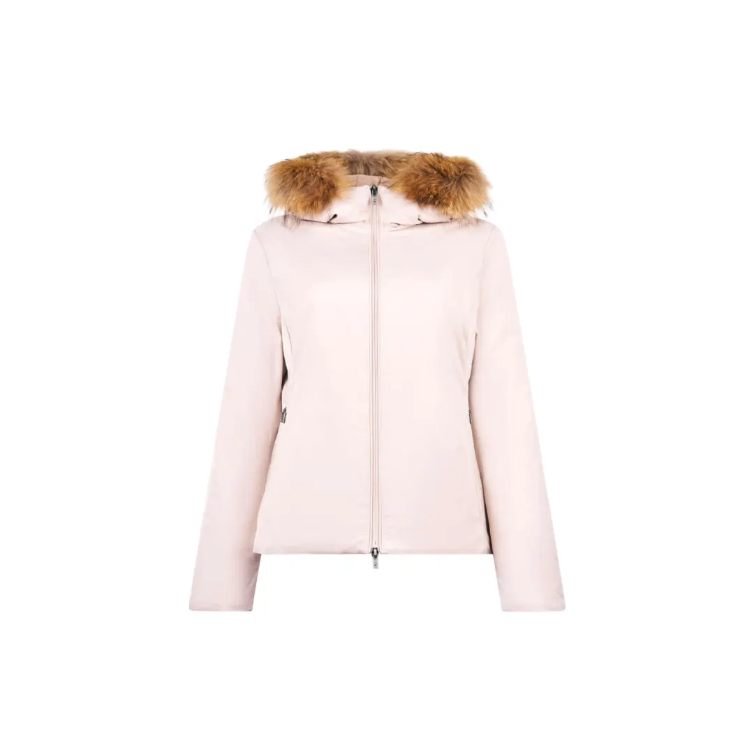 Giubbino Cappuccio Pelliccia Donna - Beige - 40