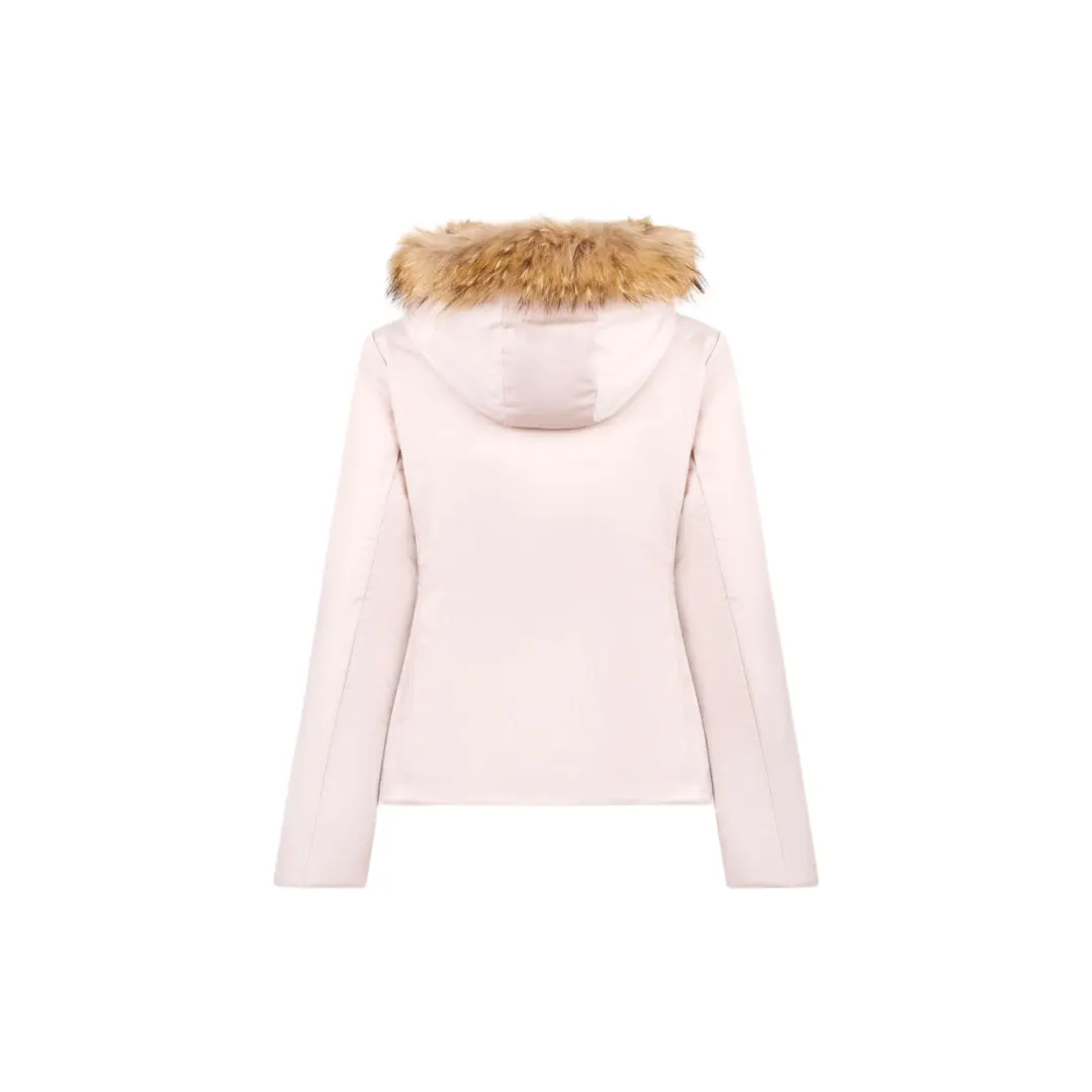 Giubbino Cappuccio Pelliccia Donna - Beige - 40