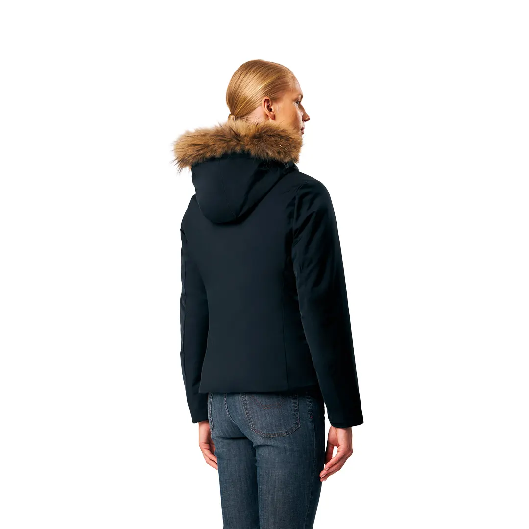 Giubbino Cappuccio Pelliccia Donna - Nero - 40