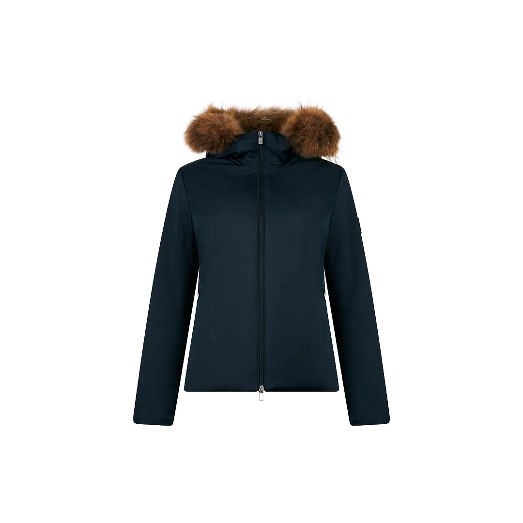 Giubbino Cappuccio Pelliccia Donna - Nero - 40