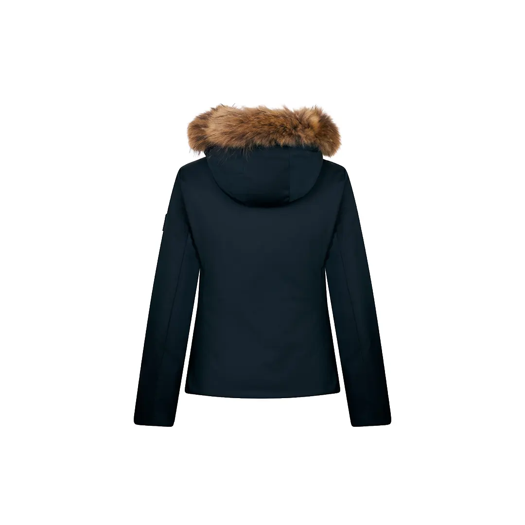 Giubbino Cappuccio Pelliccia Donna - Nero - 40