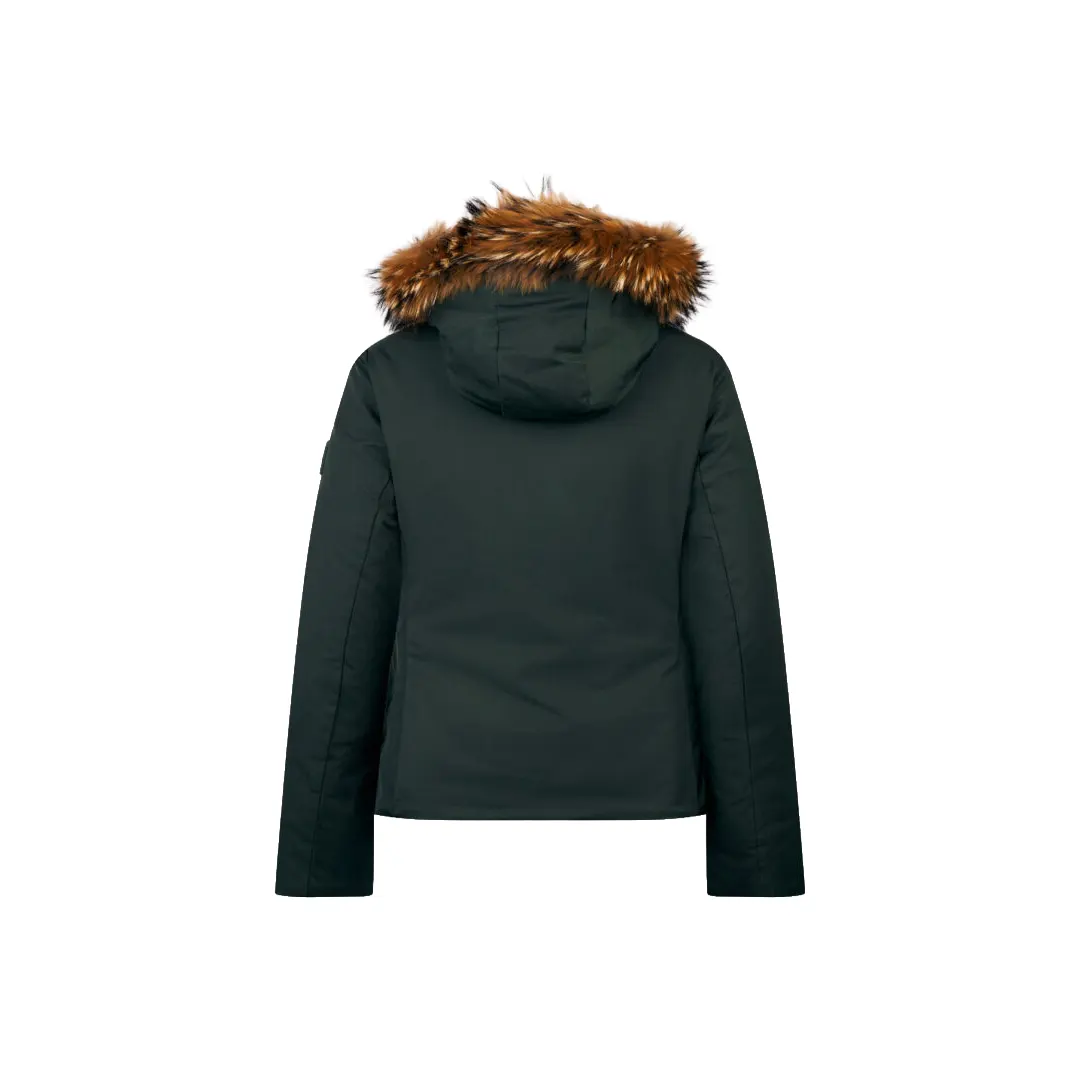 Giubbino Cappuccio Pelliccia Donna - Verde - 40